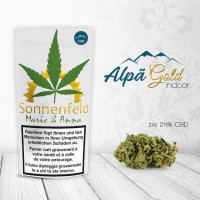 Sonnenfeld - M&A - Alpä Gold, 4g Hanfblüten CBDLieferumfang: 1x Packung Sonnenfeld - M&amp;A - Alpä Gold, 4g  Hanfblüten CBDCBD Gehalt 23%Die Blüten von Alpä Gold sind schön gleichmässig und kompakt gewachsen. Sie verströmen beim Öffnen bereits ein angenehm fruchtiges Haze Aroma. Am Gaumen und im Mund ist das Aroma stark aber nicht aufdringlich. 6944Sonnenfeld - Marie & Anna19,50 CHFsmoke-shop.ch19,50 CHF