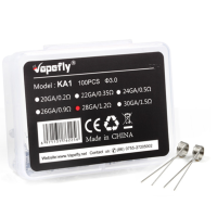 Prebuilt Coil KA1 - 100 Stück by Vapefly vers. AuswahlLieferumfang: 100 Stück Prebuilt Coil KA1 - 100 Stück by Vapefly vers. AuswahlDie KA1 Prebuilt Coils von VapeflyVapefly bringt vorgefertigte Coils für den Selbstwickler. Diese Coils sind aus Kanthal (KA1) gefertigt und mit einem Widerstand von 0.5 Ohm, 0.9 Ohm oder 1.2 Ohm erhältlich. So ist für jeden Bereich bestimmt etwas dabei.Die Beine der Coils sind jeweils parallel gestellt und können bei Bedarf auch gegenüberliegend gestellt werden. Ihr Innendurchmesser beträgt 3.0 mm.In einer Packung befinden sich 100 Stück vorgefertigte Coils. Damit sollte jeder Selbstwickler eine ganze Weile auskommen.0.9 ohm 0.5 ohm Auswahl9215Vapefly8,90 CHFsmoke-shop.ch8,90 CHF