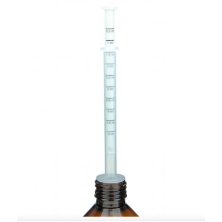 Set Adapter+ 5ml Dosierspritze für 28 mm PET Laborflaschen