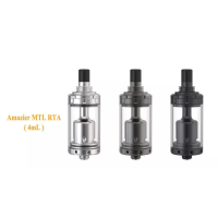 Ambition Mods Amazier MTL RTA Verdampfer (4ml)Amazier MTL RTA 4ml - Ambition ModsDie Macher von Bishop Purity und Riley MTL RTA sind zurück mit einer neuen Kreation namens Amazier MTL RTA. Der neue MTL-Zerstäuber von Ambition Mods ist aus SS316-Stahl gefertigt, hat einen Durchmesser von 22mm und ein Fassungsvermögen von 4ml Liquid-Refill. Er ist mit einem Flüssigkeitsregulierungssystem ausgestattet und für die Einstellung der Düse sind 3 Luftstifte erhältlich, die im Lieferumfang enthalten sind. Mehr Details Geeignet für MTL / RDL (mit dem zusätzlichen 3,5mm Stift nicht enthalten)22mm Durchmesser56mm HöheGewicht 58g.4ml FassungsvermögenSafttankschloss-Design1,0 mm (vorinstalliert) / 1,5 mm / 2,0 mm LuftstromstifteSS316 Konstruktion13396Ambition Mods50,10 CHFsmoke-shop.ch50,10 CHF
