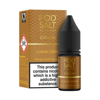 Pod Salt Fusion Origin - Cuban Creme 10ml - 20mgEine einzigartige Variante des klassischen kubanischen Tabaks. Genießen Sie die Noten der allerbesten handgefertigten Zigarren, mit reichhaltigen und formschönen Aromen und einem zarten Hauch von süßer Vanillecreme.- Geschmacksprofil: Tabak, Lakritze- Inhalt: 10ml- Nikotinstärke: 11mg / 20mg- Mischungsverhältnis: 50VG/50PG- Empfohlen zur Verwendung mit: XROS Nano, Drag Q, Caliburn A2SFür das beste Pod Salt-Erlebnis empfehlen wir den MTL-Stil und jedes Gerät mit niedriger Wattzahl (10-20 Watt), mittlerem bis engem Zug und einem Widerstand von 0,8-1,2 Ohm.Pod Salt Origin - Cuban Creme 10ml - 20mgMit einem Nikotingehalt von 20mg/ml ist wenig Dampf erforderlich um den Nikotinbedarf zu befriedigen. Das Nikotinsalz ermöglicht einen viel sanfteren Throat Hit als regulär. Diese Kombination ist optimal für Podsystem und MTL-Verdampfer!Pod Salt repliziert die in Tabakblättern natürlich vorkommenden Nikotinsalze, um ein perfekt glattes Erlebnis mit minimaler Rachenreizung zu erzielen. Mit Nikotinsalzen wird das Nikotin schneller absorbiert und bleibt länger erhalten, um ein höheres Maß an Zufriedenheit zu erzielen als mit herkömmlichen Nikotin-E-Flüssigkeiten.Diese Kombination von Faktoren hilft mehr Rauchern beim Übergang vom Tabakkonsum, und auch viele derzeitige Vaper stellen den Wechsel ein. Stealth-Vaping war noch nie einfacher oder befriedigender.Inhalt: 10 mlNikotingehalt: 20 mgMischverhältnis: 50% PG / 50% VGInhaltstoffe: Propylenglykol, pflanzliches Glyzerin, Aromen, Nikotin13403Pod Salt - Nikotinsaltz6,90 CHFsmoke-shop.ch6,90 CHF Pod Salt Fusion Origin - Cuban Creme 10ml - 20mgEine einzigartige Variante des klassischen kubanischen Tabaks. Genießen Sie die Noten der allerbesten handgefertigten Zigarren, mit reichhaltigen und formschönen Aromen und einem zarten Hauch von süßer Vanillecreme.- Geschmacksprofil: Tabak, Lakritze- Inhalt: 10ml- Nikotinstärke: 11mg / 20mg- Mischungsverhältnis: 50VG/50PG- Empfohlen zur Verwendung mit: XROS Nano, Drag Q, Caliburn A2SFür das beste Pod Salt-Erlebnis empfehlen wir den MTL-Stil und jedes Gerät mit niedriger Wattzahl (10-20 Watt), mittlerem bis engem Zug und einem Widerstand von 0,8-1,2 Ohm.Pod Salt Origin - Cuban Creme 10ml - 20mgMit einem Nikotingehalt von 20mg/ml ist wenig Dampf erforderlich um den Nikotinbedarf zu befriedigen. Das Nikotinsalz ermöglicht einen viel sanfteren Throat Hit als regulär. Diese Kombination ist optimal für Podsystem und MTL-Verdampfer!Pod Salt repliziert die in Tabakblättern natürlich vorkommenden Nikotinsalze, um ein perfekt glattes Erlebnis mit minimaler Rachenreizung zu erzielen. Mit Nikotinsalzen wird das Nikotin schneller absorbiert und bleibt länger erhalten, um ein höheres Maß an Zufriedenheit zu erzielen als mit herkömmlichen Nikotin-E-Flüssigkeiten.Diese Kombination von Faktoren hilft mehr Rauchern beim Übergang vom Tabakkonsum, und auch viele derzeitige Vaper stellen den Wechsel ein. Stealth-Vaping war noch nie einfacher oder befriedigender.Inhalt: 10 mlNikotingehalt: 20 mgMischverhältnis: 50% PG / 50% VGInhaltstoffe: Propylenglykol, pflanzliches Glyzerin, Aromen, Nikotin13403Pod Salt - Nikotinsaltz6,90 CHFsmoke-shop.ch6,90 CHF
