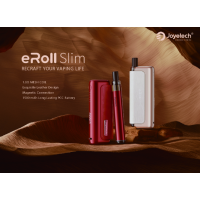 eRoll Slim Starterkit Full - 2ml 13W 1500mAh/480mAh - mit Ladebox USB-CNeuer Kit Pod von Joyetech der eRoll Slim Full.Funktioniert mit einer eingebauten 1500mAh/480mAh Batterie und wird über USB-C aufgeladen.PowerBank PCC: 1500 mAh.Vape Pen: 480 mAh.Maximale Leistung von 13 Watt.Automatische Aktivierung durch Inhalation.Kartusche mit einer Kapazität von 2 ml und Befüllung von unten.Kompatibel mit vorgefüllten eRoll slim 1.2ohm Pods und eRoll Slim 1ohm Patronen.Unauffälliger Pod, der von einer guten Batterielebensdauer mit der PCC Box mit einer Batteriekapazität von 1500 mAh profitiert.Abmessung PowerBank PCC: 23x44x107mm.Größe des Vape Pen: 16x120mm.Lieferumfang 1 x Joyetech eRoll Slim1 x Joyetech PCC Box 1 x eRoll Slim Patrone 1 x Drip tip 510 1 x Drip tip 510 MTL1 x USB-C-Kabel1 x Benutzerhandbuch1 x GarantiekarteEigenschaften Abmessungen Pod eRoll Slim: 16x120mmAbmessungen PCC Box: 23x44x107mmKapazität der PCC-Batterie: 1500mAhKapazität der eRoll Slim Batterie: 480mAhFassungsvermögen des Tanks: 2mlWiderstandsbereich: 1.0ohmMax. Ausgangsleistung: 13WLadestrom PCC: 5V/2A.Ladestrom eRoll Slim: 5V/1AGewicht: 194g15010Joyetech42,00 CHFsmoke-shop.ch42,00 CHF