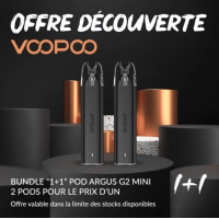 Spezialangebot - Bündle 1+1 Argus G2 Mini Pod 1200mAh - VoopooDie Argus-Familie wird mit der Ankunft des Argus G2 Mini Pods erweitert!Eingebauter 1200mAh-Akku, der über USB-C aufgeladen wird.Leistung per Knopfdruck von 5 bis 30 Watt einstellbar.Die Leistung passt sich automatisch an die eingelegte Patrone an (0,7ohm).Argus-Kartusche mit einer Kapazität von 3ml und Befüllung von oben.Eingebauter Widerstand (0.7Ohm).Einstellbare Airflow für sehr restriktives MTL-Ziehen oder semi-aerialen DL.Kompatibel mit allen Patronen der Argus pod series.Automatisches Ziehen durch Inhalation.15614Vaporesso26,00 CHFsmoke-shop.ch26,00 CHF