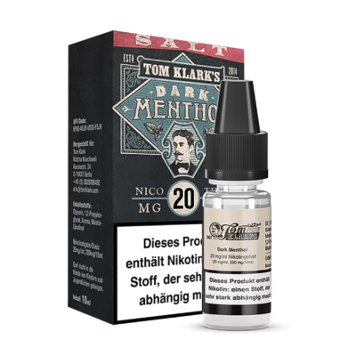 Tom Klark - Dark Menthol - Nikotinsalz Liquid 20mgTom Klark - Dark Menthol - Nikotinsalz Liquid 20mgGeschmack: Tiefer, reichhaltiger Mentholgeschmack mit dunklen, erdigen Untertönen Inhaltstoffe: Propylenglycol (PG) E1520 (Ph. Eur.), natürliche/naturidentische Aromastoffe, NikotinFlasche: 1x10ml PET Flasche mit Kindersicherungsverschluss Mischungsverhältnis: 60 VG / 40 PG 16022tom Klarks Liquid8,00 CHFsmoke-shop.ch8,00 CHF Tom Klark - Dark Menthol - Nikotinsalz Liquid 20mgTom Klark - Dark Menthol - Nikotinsalz Liquid 20mgGeschmack: Tiefer, reichhaltiger Mentholgeschmack mit dunklen, erdigen Untertönen Inhaltstoffe: Propylenglycol (PG) E1520 (Ph. Eur.), natürliche/naturidentische Aromastoffe, NikotinFlasche: 1x10ml PET Flasche mit Kindersicherungsverschluss Mischungsverhältnis: 60 VG / 40 PG 16022tom Klarks Liquid8,00 CHFsmoke-shop.ch8,00 CHF